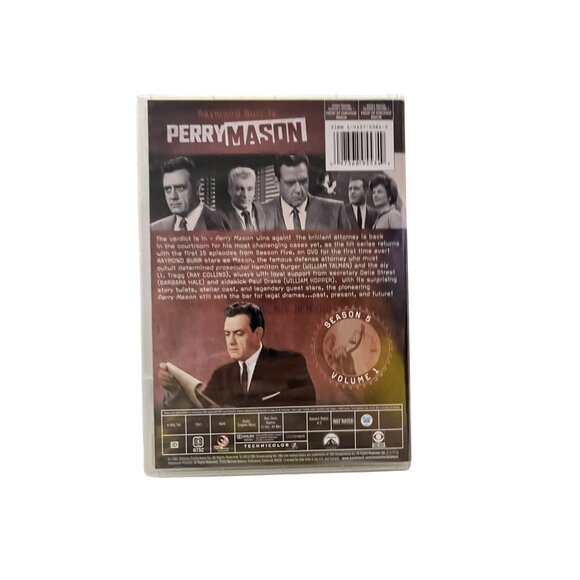 Perry Mason Season 5 Volume 1 DVD NEW Sealed Raymond Burr Classic Crime Drama - Picture 2 of 4